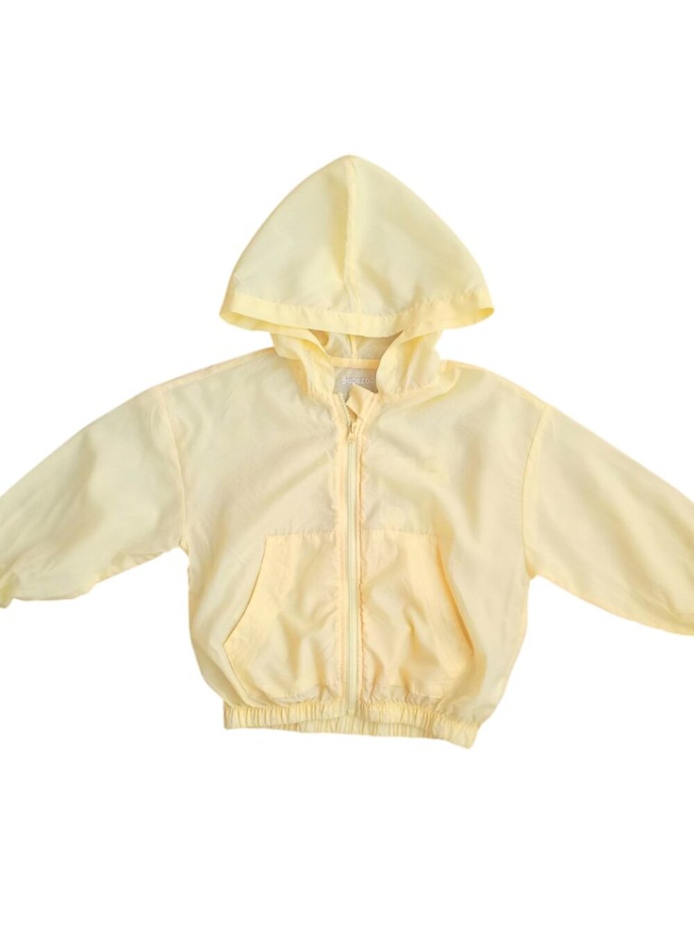 Bebezoo Korean Kids Light Yellow Grid Hooded Windbreaker Jacket - Size 100 (3T)